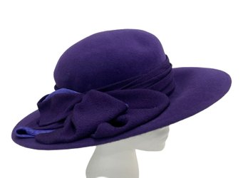 Suzanne Couture Millinery Purple Hat With Bow