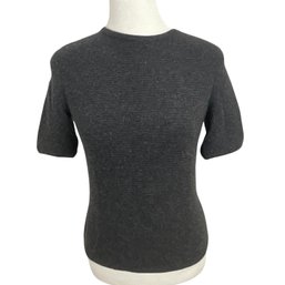 Oscar De La Renta Charcoal Short Sleeve Sweater