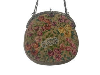 Vintage Tapestry Handbag With Good Chain