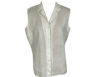 Brooks Brothers Linen Sleeveless Top - Size 14