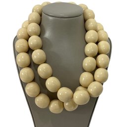 Beige Large Bead Necklace