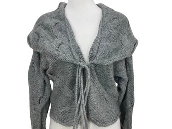 Sisley Gray Knit Cardigan Knit Sweater