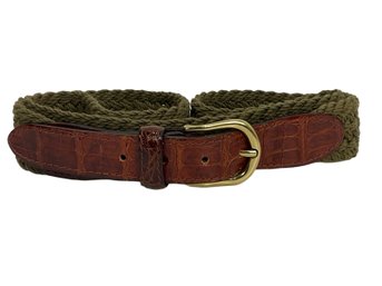 Barclay Mens Green Braided Belt Size 38