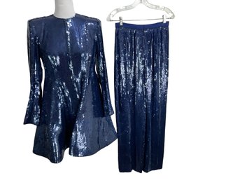 John Anthony Blue Sequins Jacket And Pants