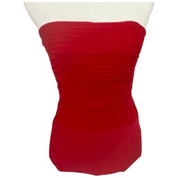 Oscar De La Renta Red Silk Top Size 10