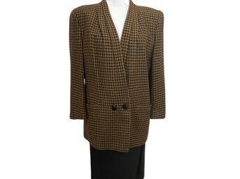 Kasper Houndstooth Jacket & Skirt Suit Size 14