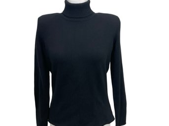 Cashmere Black Turtleneck Sweater Size L