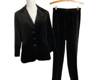 Vintage Prestige Of Boston Black Velvet Suit Size 12