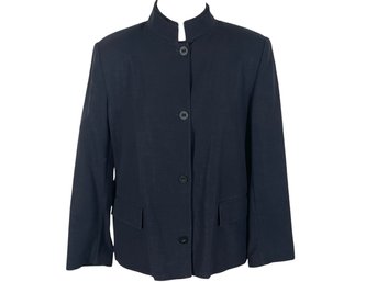 Burberry Cotton Blend Navy Blue Jacket