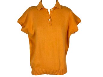 Marigold Sleeveless Collared Cotton Sweater - Size S