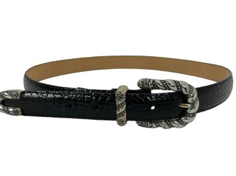 Brighton Black Leather Belt