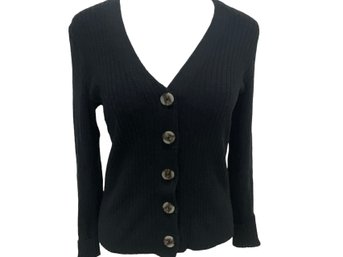 Maxwell Black Cardigan Sweater Size L