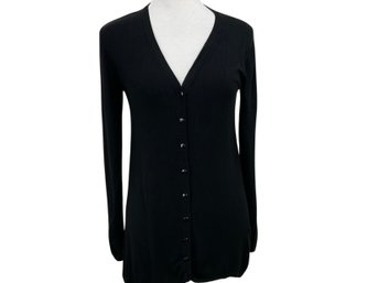 Black Cardigan Sweater Made In Italy Size L