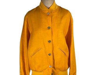 Nancy Heller Yellow 100 Percent Linen Jacket - Size 1