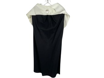 Jackie Rogers Long Black Linen Skirt With White Waist Accent - Size 10
