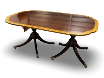 Baker Furniture Banded Mahogany Dining Table