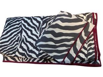 Zebra Bedding Comforter And Two Pillow Cases