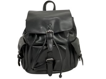 Black Faux Leather Backpack Like New