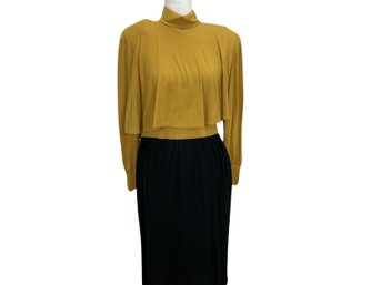 Vintage Chetta B Mustard & Black Dress