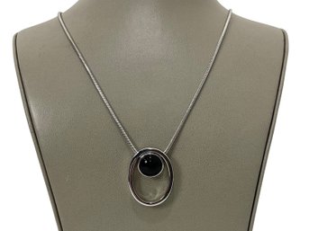 Oval Pendant On A Snake Chain