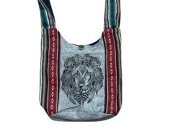 Lion Boho Cotton Shoulder Bag