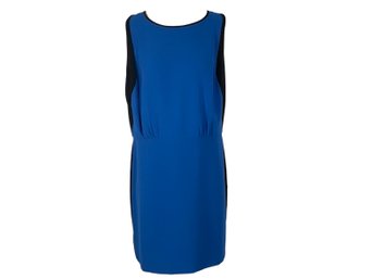 LOFT Blue With Black Trim Sleeveless Dress - Size 14