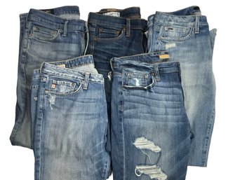 Five Pairs Of Jeans Joes Red Engine, Anercrombie, Big Star Sizes 28, 29, 30