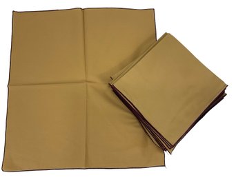 Camel Cotton Napkins With Wine Trim Set Of 24