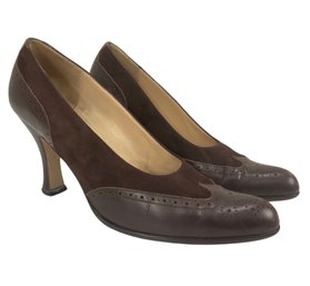 Ann Taylor Brown Leather & Suede Pumps Size 8.5M