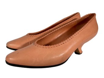 Roger Vivier Tangerine Leather Kitten Heal Shoes - Size 37.5