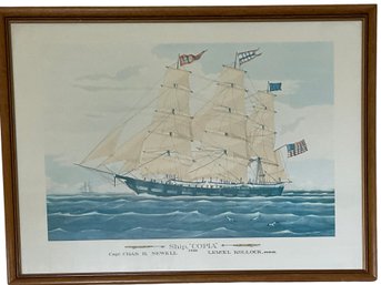 Ship Copia 1852 Captain Chas. H Newell Signed Lithograph