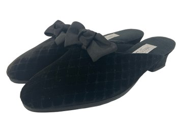 Amy Jo Gladstone Black Velvet Slippers Size M