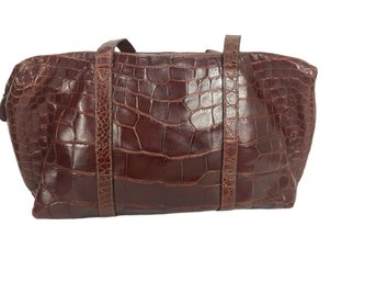 Mauro Governa Leather Embossed Crocodile Bag