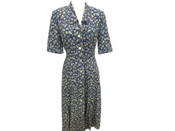 Vintage Blue Floral Dress