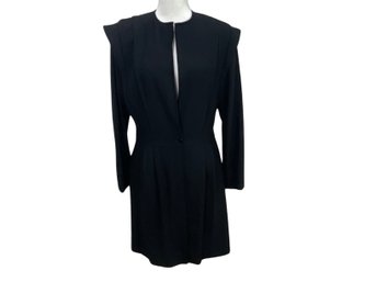 Betty Hanson Long Black Jacket With Short Skirt Size 8