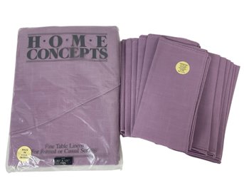 Vintage Home Concepts Purple Tablecloth And Napkins New In Package