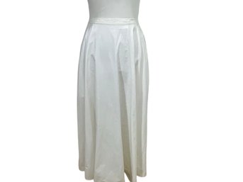 Donna Karan New York White Cotton Long Full Skirt Size 8