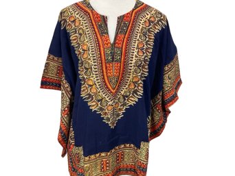 Vintage 1970s Cotton Dashiki Shirt Size L