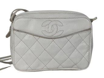 Chanel Quilted White Crossbody Purse
