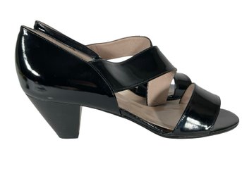 Van Eli Black Strap Patent Leather Heels - Size 8