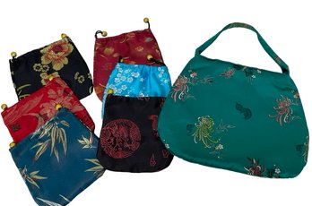 Audrey Ang London Handbag And Six Drawstring Pouches