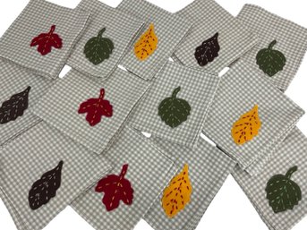 Pottery Barn Kids Thanksgiving Napkins With Leaves Set Of 22 Napkins