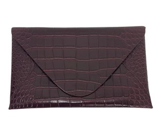 BCBG Maxazria Faux Reptile Flap Clutch Handbag