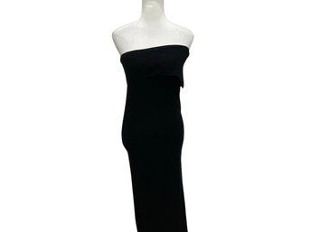 Donna Karan Black Wool Strapless Dress Size 8