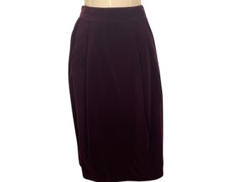 Fontana For Veneziano Burgundy Velvet Skirt - Size 46