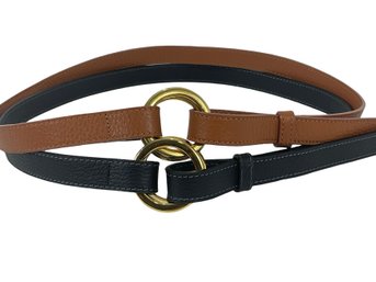 Pair Of Womens Narrow Leather Belts