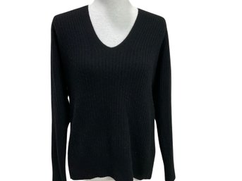 Vince Black Wool And Cashmere V-neck Sweater Size S