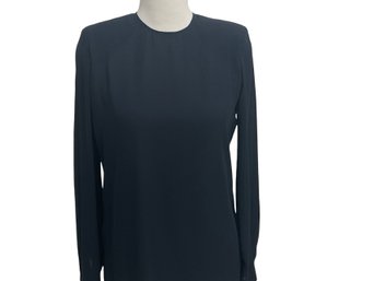 Giorgio Armani Navy Blue Semi-sheer Blouse Size 40