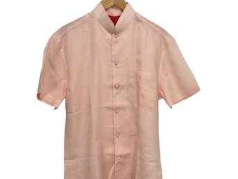 Shanghai Tang Peach Linen Shirt Size S