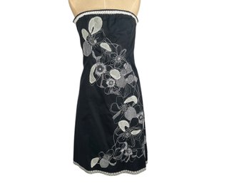 Cynthia Steefe Black Stitched Sleeveless Dress - Size L